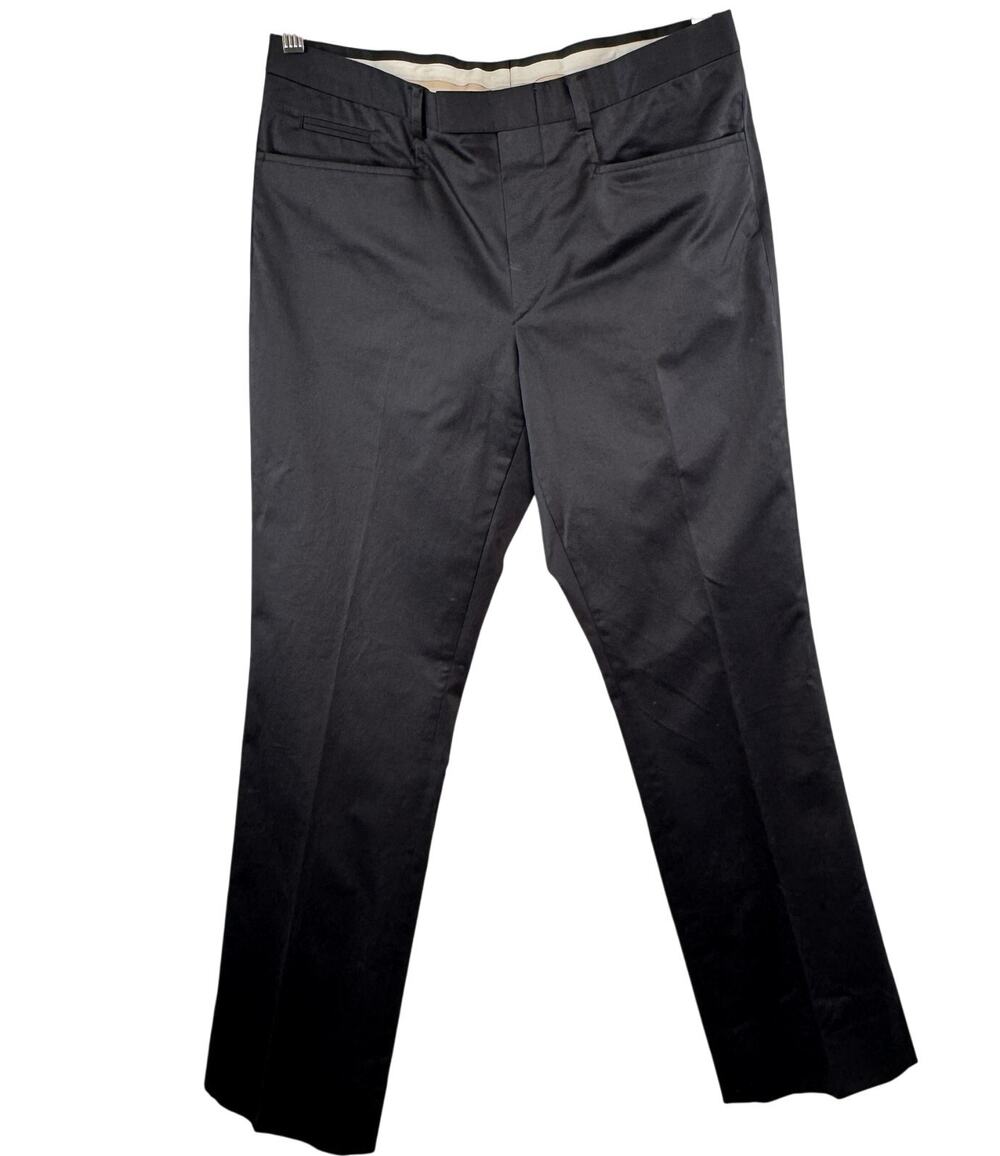GUCCI Gray Trousers Pants Cotton Stretch Mid-Rise Straight Leg Formal Size 46 R
